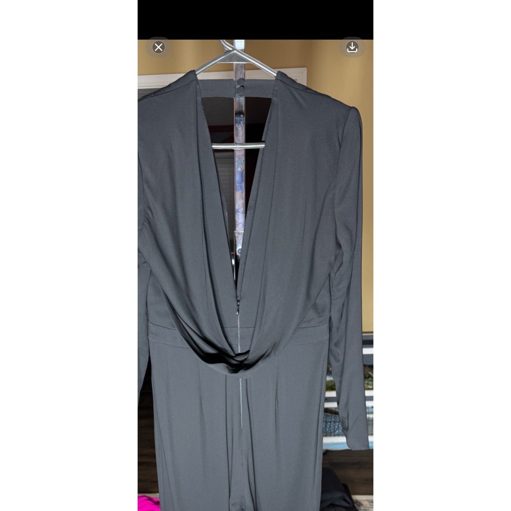 Michelle Mason Black Plunge Open Back Draped Jumpsuit Sz 4 Luxury Designer Rare - Picture 8 of 8